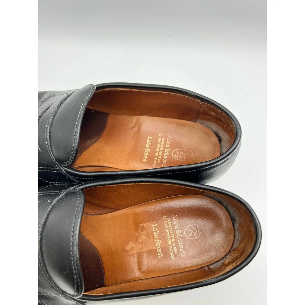 Allen Edmonds Lake Forest Mens 11 3E Black Leather Penny Loafers 1030 USA Made